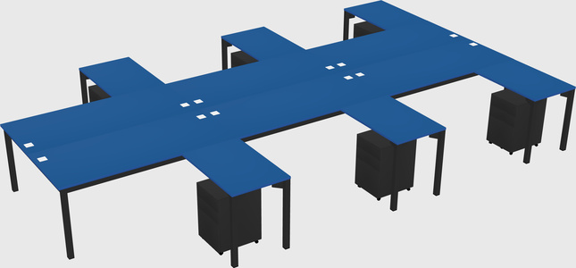 Shared l-shaped desk