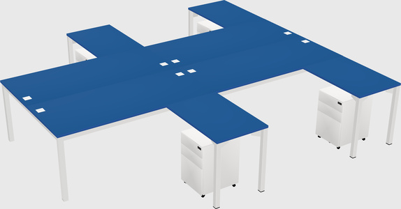 Shared l-shaped desk