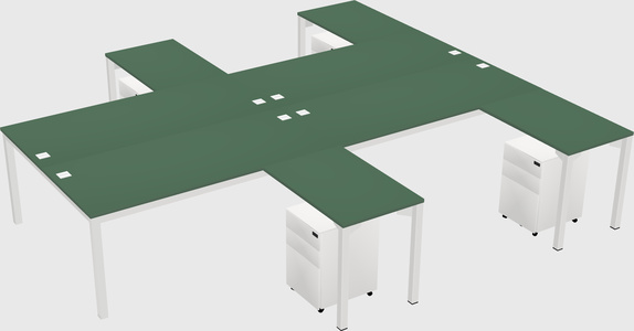 Shared l-shaped desk