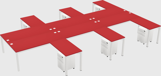 Shared l-shaped desk