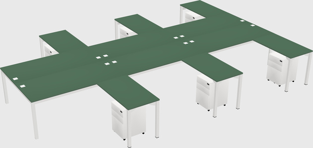 Shared l-shaped desk