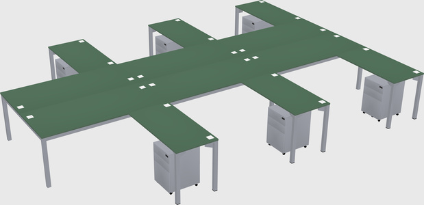 Shared l-shaped desk