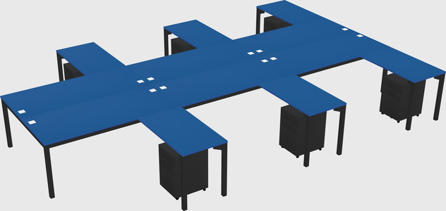 Shared l-shaped desk