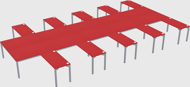 Shared l-shaped desk