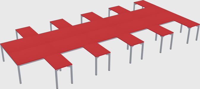 Shared l-shaped desk