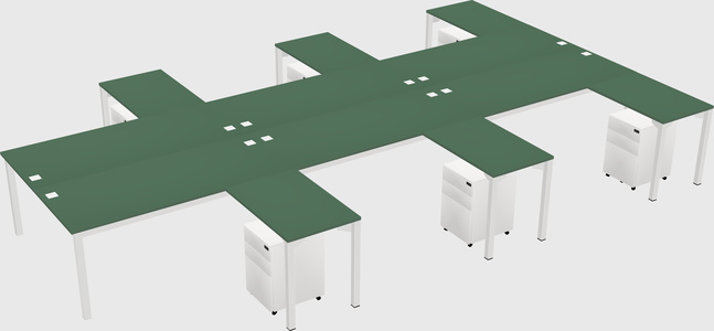 Shared l-shaped desk