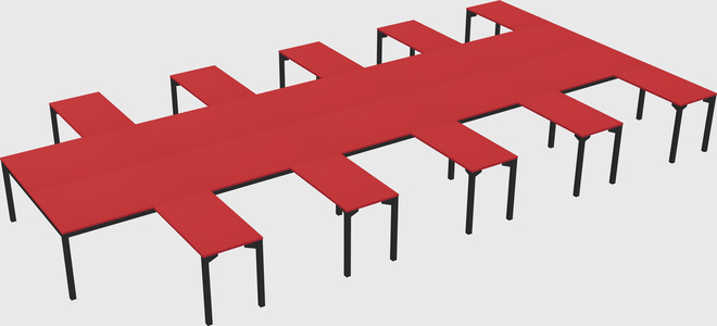Shared l-shaped desk