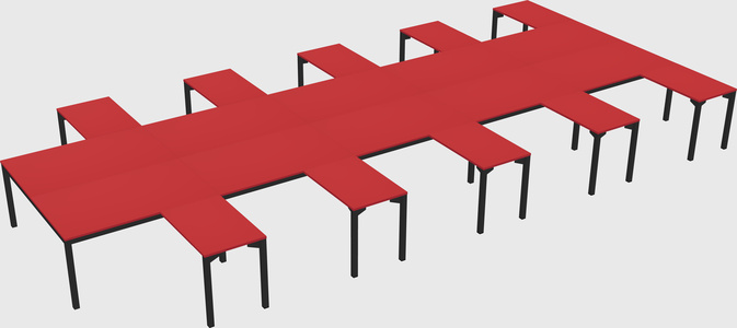 Shared l-shaped desk