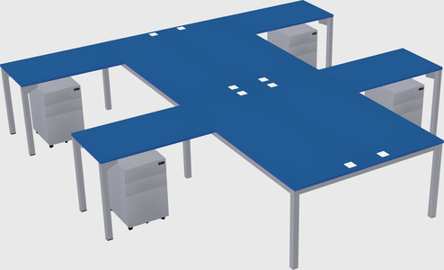 Shared l-shaped desk