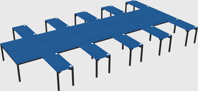 Shared l-shaped desk