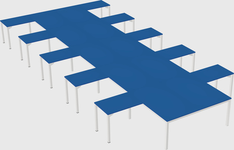 Shared l-shaped desk