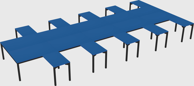 Shared l-shaped desk