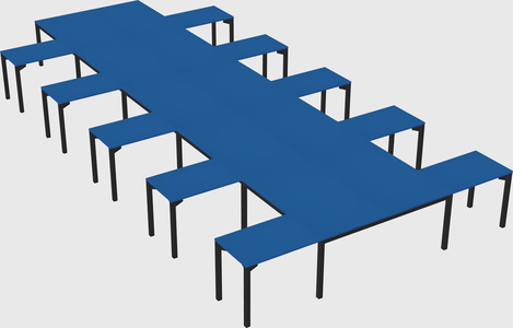 Shared l-shaped desk