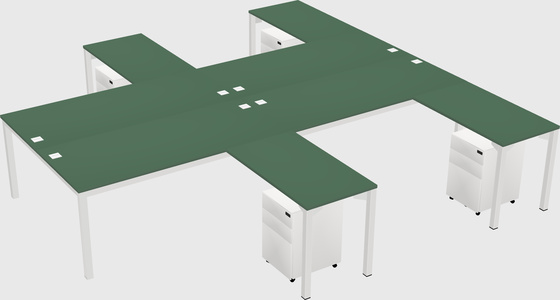Shared l-shaped desk