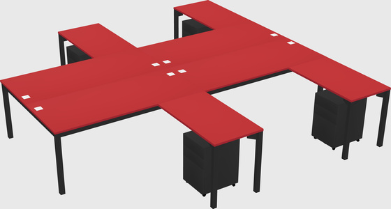 Shared l-shaped desk