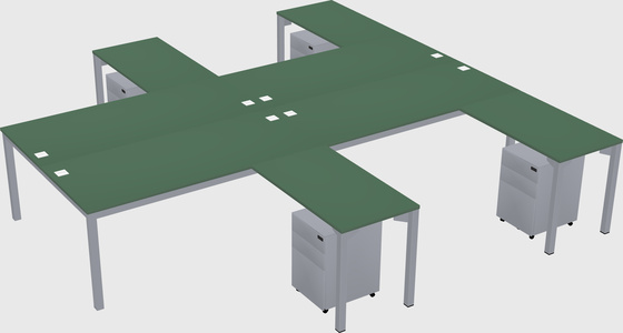 Shared l-shaped desk