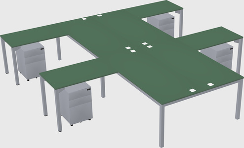 Shared l-shaped desk