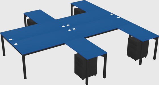 Shared l-shaped desk