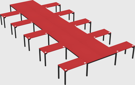 Shared l-shaped desk