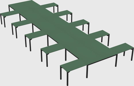 Shared l-shaped desk