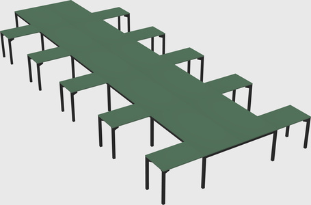 Shared l-shaped desk