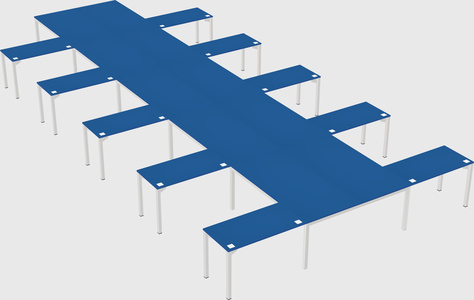 Shared l-shaped desk