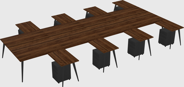 Shared l-shaped office desk system
