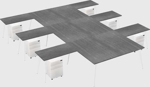 Shared l-shaped office desk system