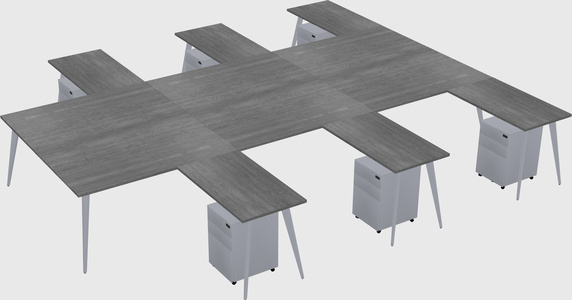Shared l-shaped office desk system