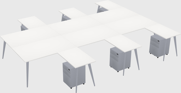 Shared l-shaped office desk system