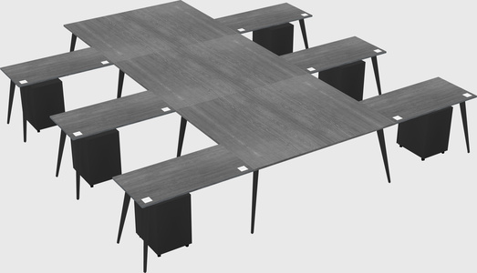 Shared l-shaped office desk system