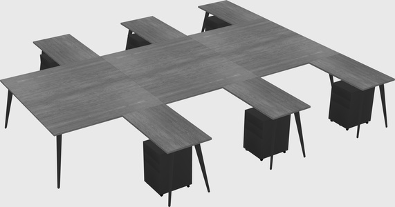 Shared l-shaped office desk system