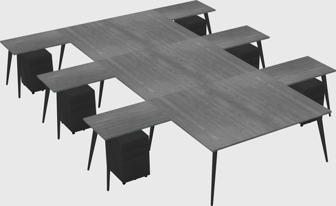 Shared l-shaped office desk system