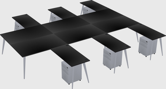 Shared l-shaped office desk system