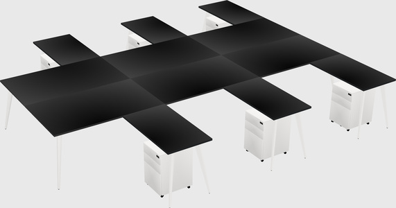 Shared l-shaped office desk system