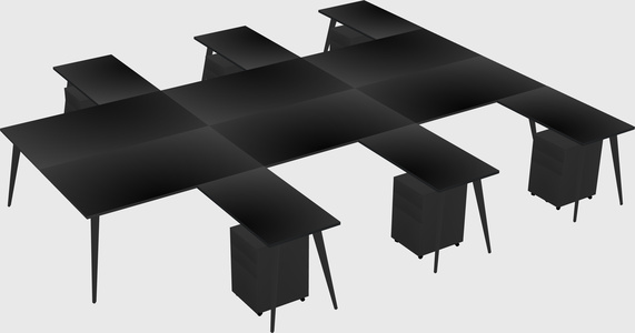 Shared l-shaped office desk system