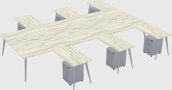 Shared l-shaped office desk system