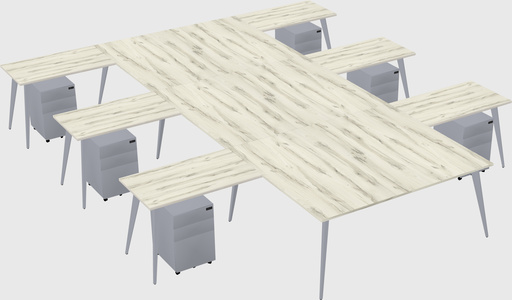 Shared l-shaped office desk system