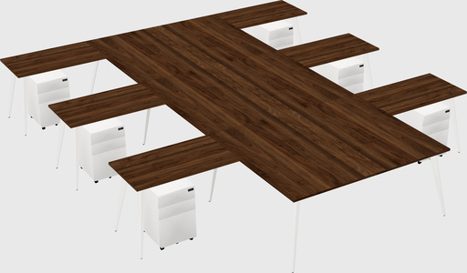 Shared l-shaped office desk system