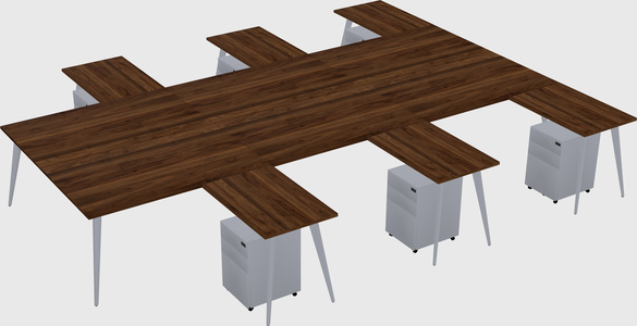 Shared l-shaped office desk system
