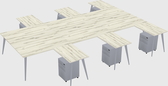Shared l-shaped office desk system
