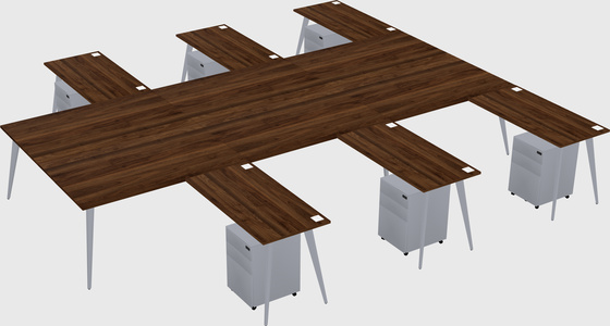 Shared l-shaped office desk system