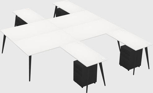 Shared l-shaped office desk system