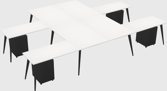 Shared l-shaped office desk system