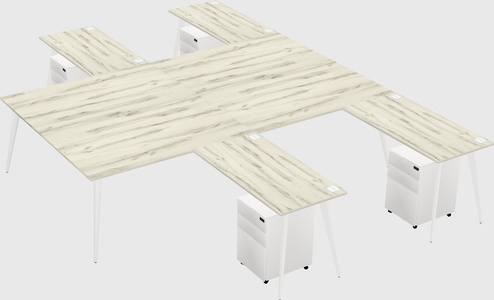 Shared l-shaped office desk system