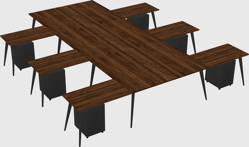Shared l-shaped office desk system