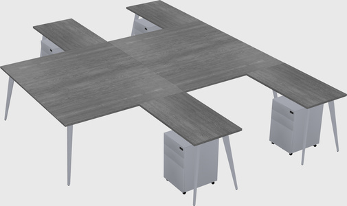 Shared l-shaped office desk system