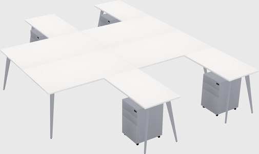 Shared l-shaped office desk system
