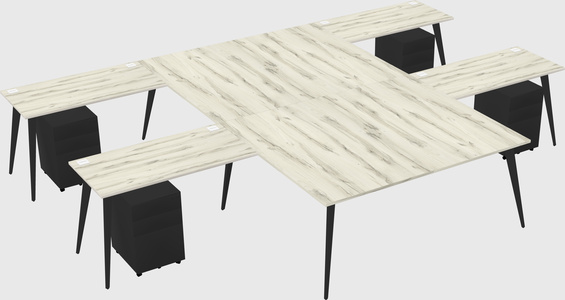 Shared l-shaped office desk system