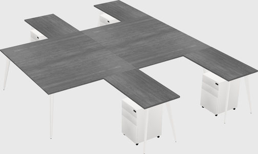 Shared l-shaped office desk system